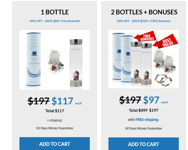 slim crystal pricing